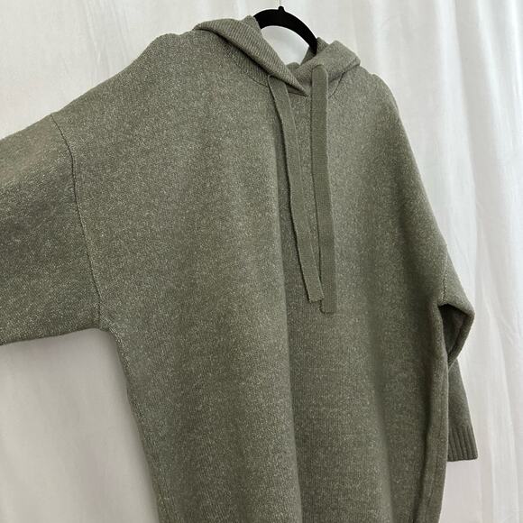 Miss Selfridge Knit Oversize Longline Hoodie Sweater in Green Womens Size Large - Picture 4 of 7